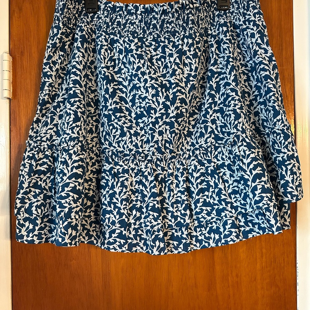 J. Crew Blue and White Bubble Mini Skirt